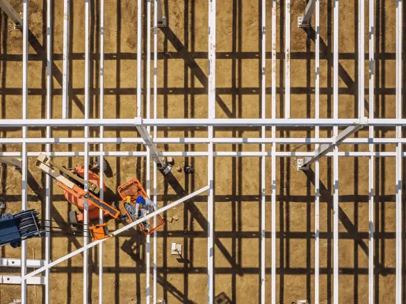 Rebar and formwork on a construction site