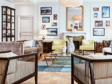 Living room with gallery wall